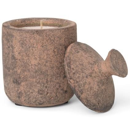 Mirisna svijeća URA BURNED SIENNA 13 cm, smeđa, kamene posude, ferm LIVING