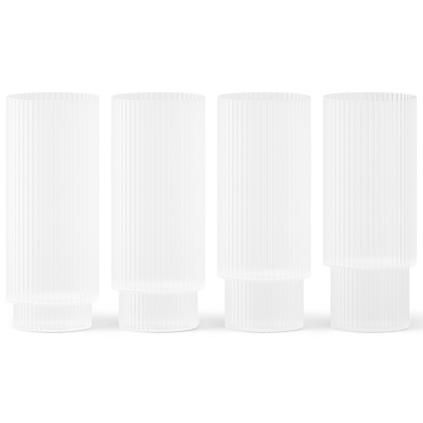 Visoka čaša RIPPLE 300 ml, set od 4 kom, bijela, čvrsta LIVING