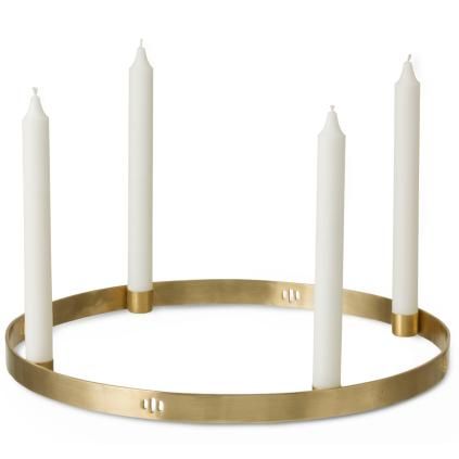 Svjećnjak za svijeće za večeru CIRCLE 38 cm, mjed, čvrsta LIVING