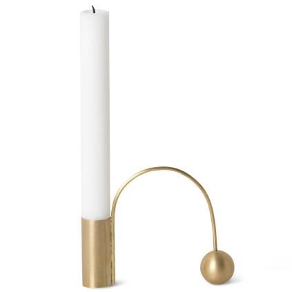 Svjećnjak za svijeće za večeru BALANCE 11 cm, mjed, čvrsta LIVING