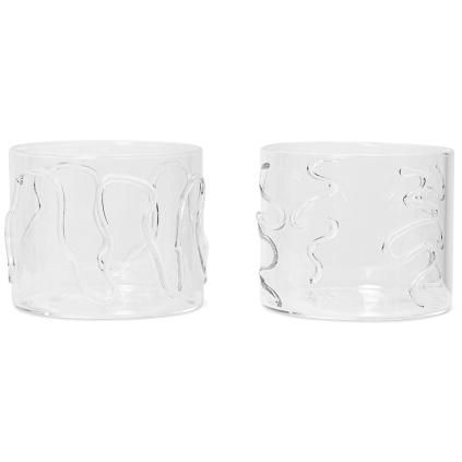 Čaša za vodu DOODLE 200 ml, set od 2 kom, svjetlo, staklo, ferm LIVING