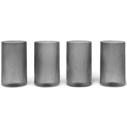 Čaša za aperitiv RIPPLE 140 ml, set od 4 kom, siva, čvrsta LIVING