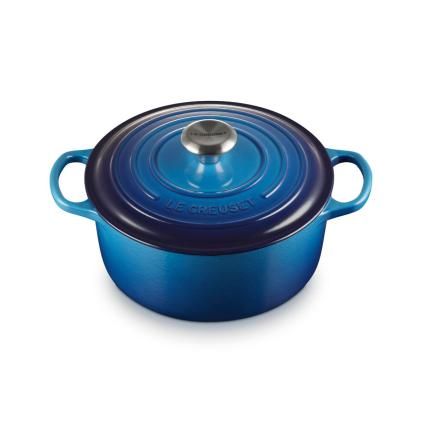 224229 kastrol signature 24 cm 4 2 l azure litina le creuset
