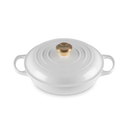 223980 kastrol signature 26 cm 2 2 l white litina le creuset