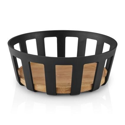 228511 kosik na pecivo nordic kitchen 24x 9 cm cerna plast bambus eva trio