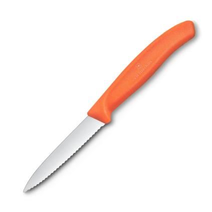 229212 orezavaci nuz swiss classic 8 cm vroubkovany oranzova plast victorinox