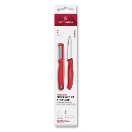 229332 sada noze a skrabky swiss classic sada 2 ks cervena plast victorinox