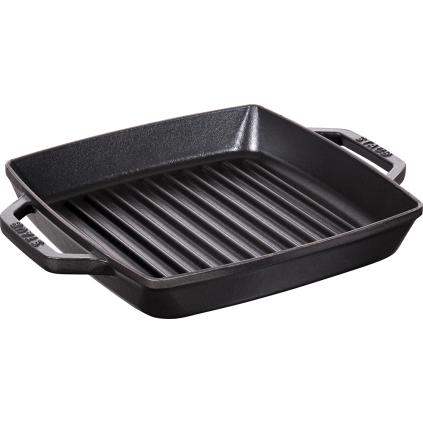 141050 litinova grilovaci panev s uchy cerna 28 x 28 cm staub