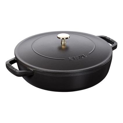 141164 kastrol na sote s litinovou samopodlevaci poklici o 24 cm cerny chistera staub