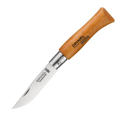 232432 3 kapesni nuz n 04 carbon 5 cm prirodni bukove drevo opinel