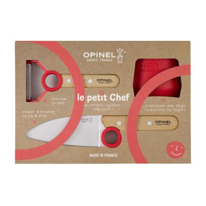 232180 detsky kucharsky set le petit chef sada 3 ks cervena opinel
