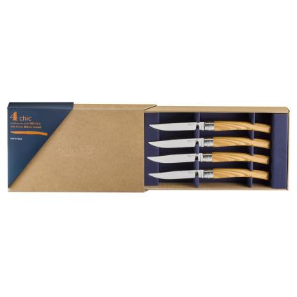 232027 6 steakovy nuz 10 cm sada 4 ks olivove drevo opinel