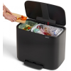 Kanta s pedalom BO 11 + 23 l, mat crna, Brabantia