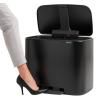 Kanta s pedalom BO 11 + 23 l, mat crna, Brabantia