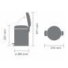 Kanta s pedalom NEWICON, 5 l, mat čelik, Brabantia
