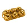 Pekač za kolače GEO BUNDLETTE BUNDT, za 6 mini kolačića, zlatna, Nordic Ware