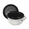 Casserole lonac COCOTTE, 26 cm, okrugli, bijela, lijevano željezo, Staub