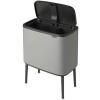 Korpa za otpatke na dodir BO TOUCH KANTA, 3 x 11 l, mineralno siva, Brabantia