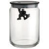 Kuhinjska posuda za pohranu GIANNI, 900 ml, crni poklopac, staklo, Alessi