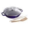 Wok, 30 cm, sa staklenim poklopcem, tamnoplava, Staub