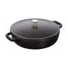 Casserole lonac, 28 cm, samozatvarajući poklopac, crna, lijevano željezo, Staub