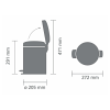 Kanta s pedalom NEWICON, 5 l, mat crna, Brabantia