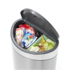 Kanta za otpatke na dodir TOUCH BIN NEW, 10 + 23 l, otporna na otiske prstiju, mat čelik, Brabantia