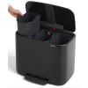 Kanta s pedalom BO, 3 x 11 l, crna, Brabantia