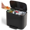 Kanta s pedalom BO, 3 x 11 l, crna, Brabantia