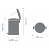 Kanta s pedalom NEWICON, 20 l, mat čelik, Brabantia