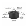 Lonac NEVERSTICK3, 24 cm, 4,2 l, s poklopcem, Eaziglide