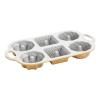 Pekač za kolače GEO BUNDLETTE BUNDT, za 6 mini torti, različiti oblici, zlatna, Nordic Ware