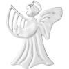 Ukras za božićno drvce HARP ANGEL, 7 cm, posrebreni, Rosendahl