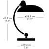 Stolna lampa KAISER IDELL, 42 cm, crna, Fritz Hansen