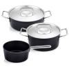 Set posuđa ADAMANT, poklopac za lonac od nehrđajućeg čelika, set od 3 kom, neprijanjajuća površina, Fissler