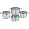 Set posuđa PURE, stakleni poklopac za lonac, set od 4 kom, inox, Fissler