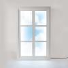 Dekorativna zidna lampa WINDOW #3, 90 x 57 cm, bijela, drvo/akril, Seletti