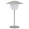 Prenosiva stolna lampa ANI MINI, 21 cm, LED, satelit siva, aluminij, Blomus