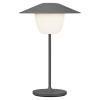 Prenosiva stolna lampa ANI MINI, 21 cm, LED, toplo siva, aluminij, Blomus