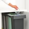 Ugradbena kanta za smeće, SORT & GO 2x 30 l, tamno siva/žad zelena, plast, Brabantia