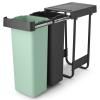 Ugradbena kanta za smeće, SORT & GO 2x 30 l, tamno siva/žad zelena, plast, Brabantia