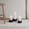 Svjećnjak za svijeće za večeru HURRICANE, 24 cm, crna, kamenina, Stelton