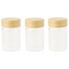 Kuhinjska posuda za pohranu PKV-030, 75 ml, set od 3 kom, staklo / bambus, Pebbly