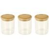 Kuhinjska posuda za pohranu PKV-014, 180 ml, set od 3 kom, staklo / bambus, Pebbly