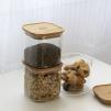 Posuda za čuvanje hrane PKV-005, 800 ml, staklo / bambus, Pebbly