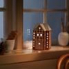 215972 1 svicen na cajovou svicku gingerbread lighthouse 17 cm hneda kamenina kahler